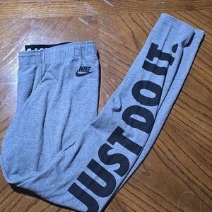 Nike Womens Gray 'Just Do It' Joggers